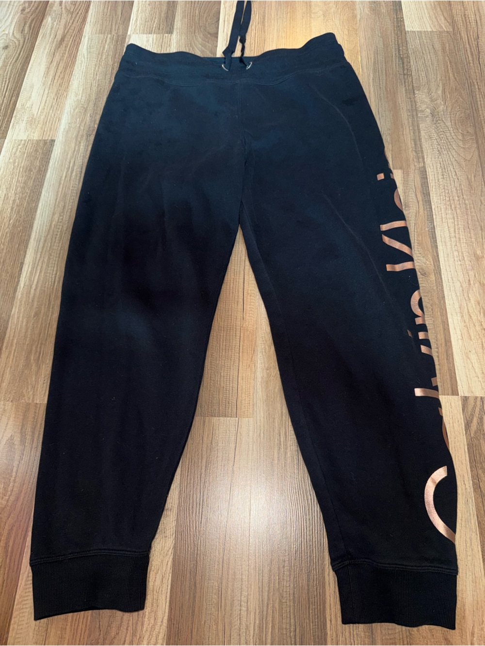 Calvin Klein Black Joggers with Rose Gold Side Logo